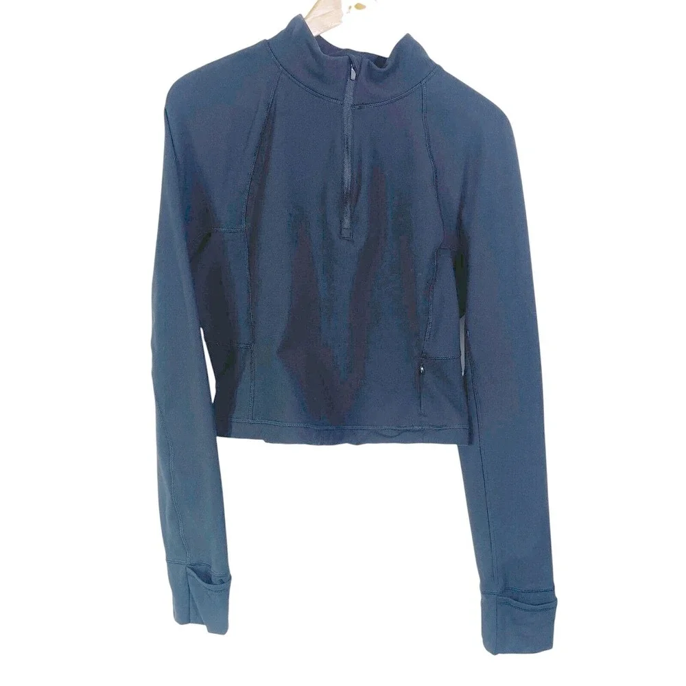Yogalicious Compression Pullover Womens L Black Zip Gym Running Hiking Trail - Picture 6 of 16